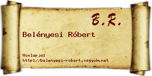 Belényesi Róbert névjegykártya